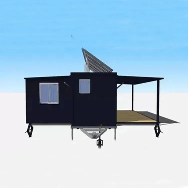 Solar Foldable Modular Expandable 2 Bedroom Prefab House 2 Room 40 Ft Expandable Container House, Gray White