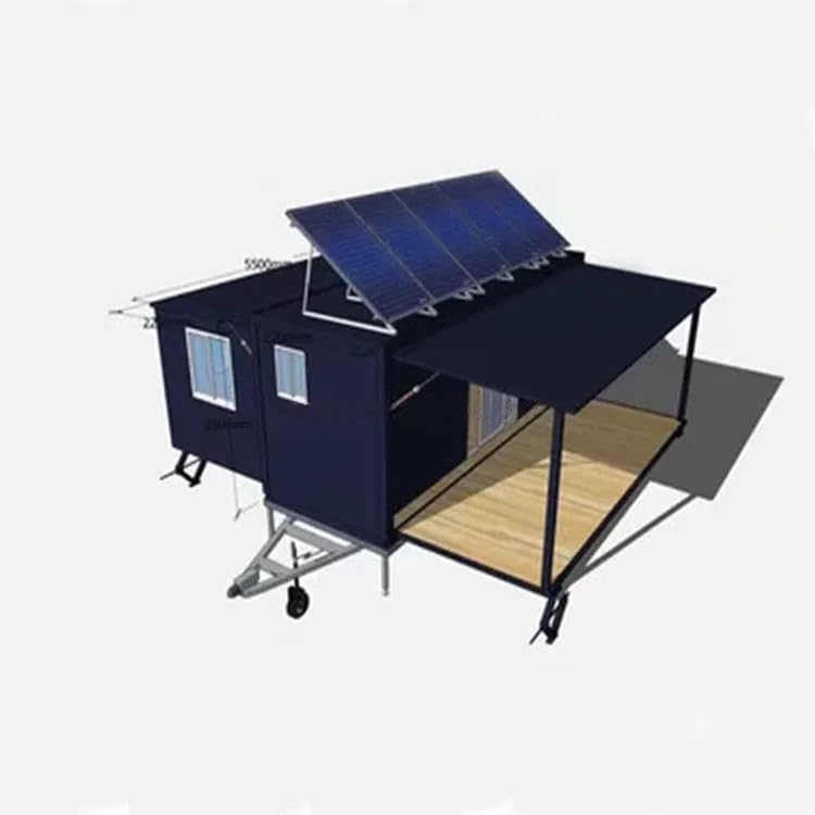 Solar Foldable Modular Expandable 2 Bedroom Prefab House 2 Room 40 Ft Expandable Container House, Gray White